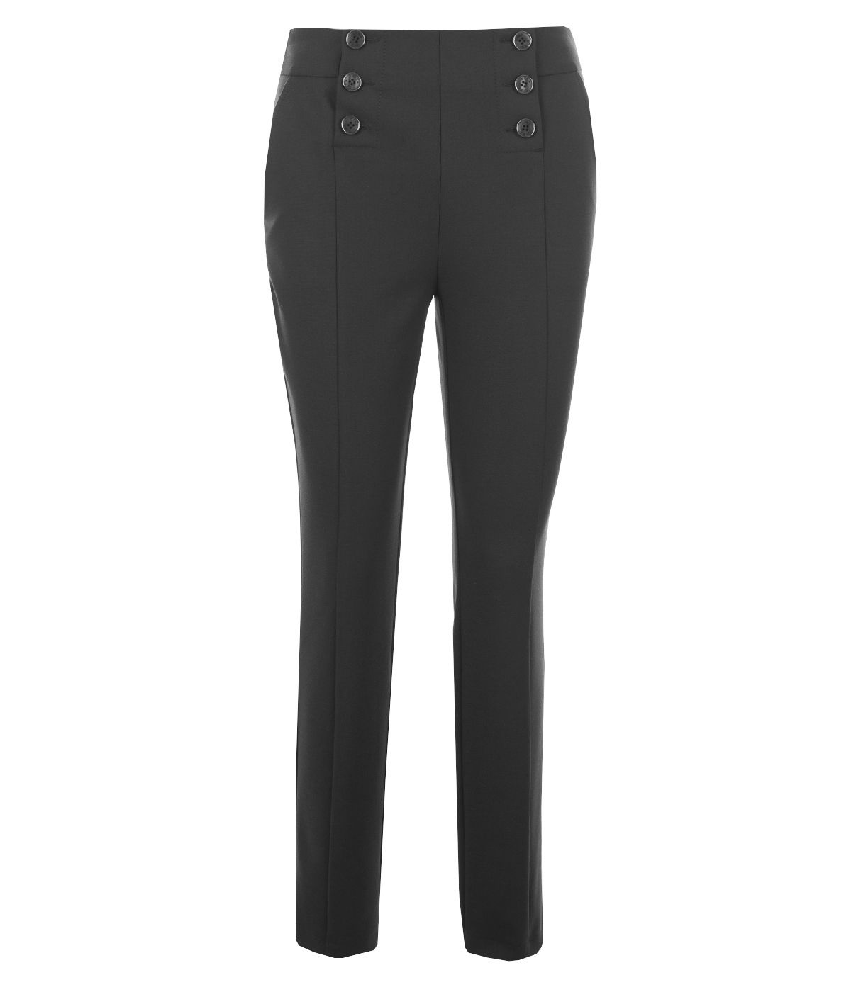 Skinny trousers with crease and decorative buttoning  0